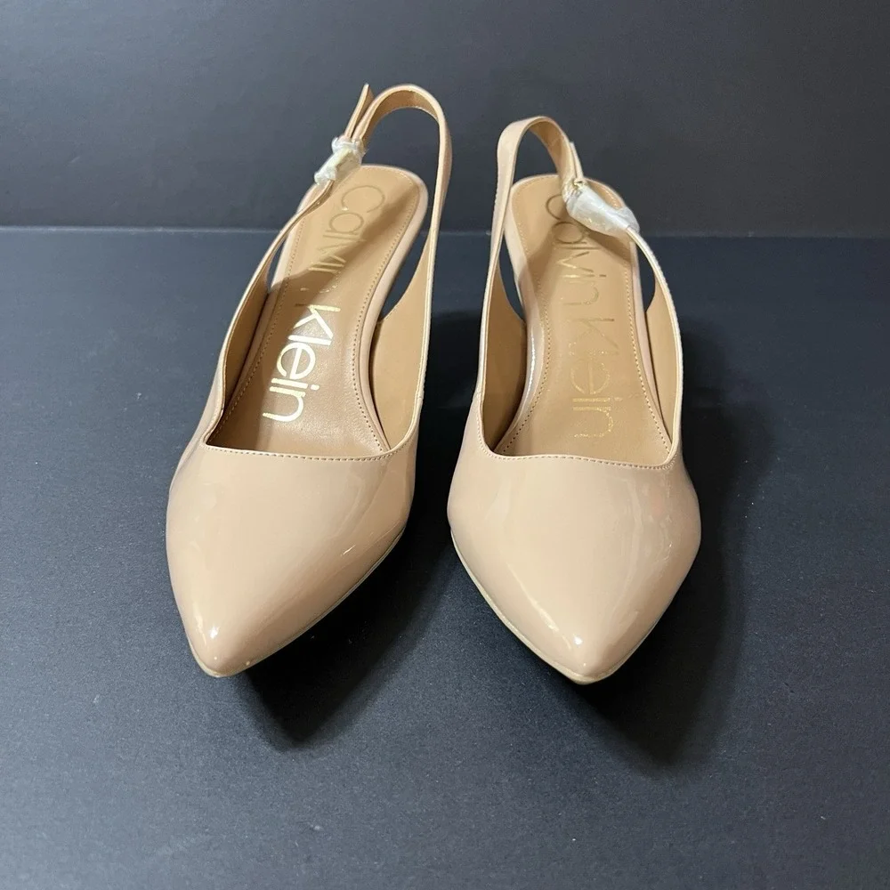 Calvin Klein Gala Patent Smooth Heels Women's Size 8 Boho NIB